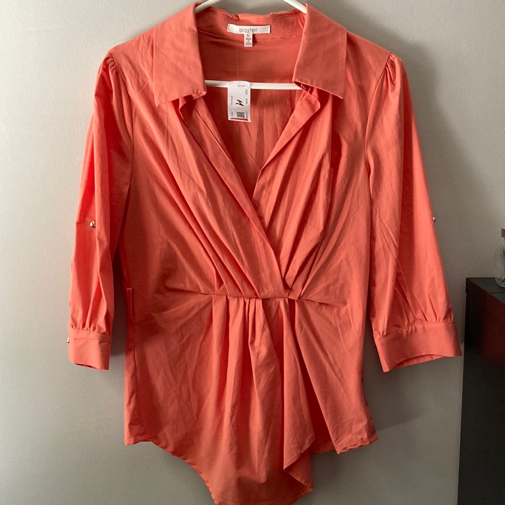 New blouse color pink-orange size Medium
